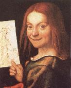 CAROTO, Giovanni Francesco Red-Headed Youth Holding a Drawing Sweden oil painting artist